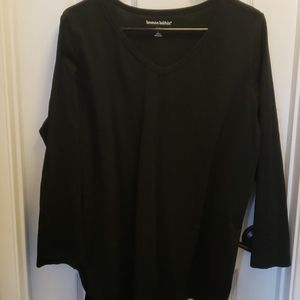 Black long-sleeve v-neck. Woman Within L (18/20)